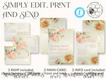 TEMPLETT  
 Hochzeits Einladung Download Romantische Vintage Blumen Hochzeitskarten Set Vorlage, Sofortiger Download Druckbare Einladungen Heimdruck, Einfache Karten10