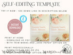 TEMPLETT  
 Hochzeits Einladung Download Romantische Vintage Blumen Hochzeitskarten Set Vorlage, Sofortiger Download Druckbare Einladungen Heimdruck, Einfache Karten10