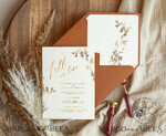 TEMPLETT wedding invitation download Fine art gold wedding invitation template, Instant download Boho Wedding Invites, Simple Golden Fall Invitation Printable Template, Autumn weddig invitation template8