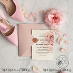 TEMPLETT wedding invitation download Elegant Blush wedding Invitation Template, Instant Download Printable Invites Home Printing, Pink Boho Wedding Invitation Card Set Template10