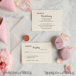 TEMPLETT wedding invitation download Elegant Blush wedding Invitation Template, Instant Download Printable Invites Home Printing, Pink Boho Wedding Invitation Card Set Template10