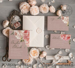 TEMPLETT wedding invitation download Elegant wedding invitation template, Instant download Invite, Printable Invites For Home Printing, pink boho wedding invitations9