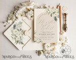 TEMPLETT wedding invitation download Boho Sage Green wedding Invitations Set Template, Instant Download Printable Invites Home Printing, Simple  Wedding Invitation Card, WBoho149