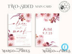 TEMPLETT wedding invitation download Boho fall wedding Invitations Set Template, Instant Download Printable Invites Home Printing, Mauve Blush Pink Autumn Fine Art Invitation Card Set7