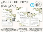 TEMPLETT  
 Hochzeits Einladung Download Grüne Vintage Blumen Hochzeits Einladungen Set Vorlage, Sofortiger Download Druckbare Einladungen Heimdruck, Einfache salbeigrüne Karten10