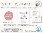 TEMPLETT wedding invitation download Fine art wedding invitation template, Instant download Boho Wedding Invites, Simple Wedding Invitation Printable Template, Elegant Invites7