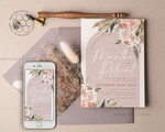 TEMPLETT wedding invitation download Rustic Ivory wedding Invitations Set and Electronic Wedding Invitation Template, Instant Download Printable Invites Home Printing, Simple Boho Wedding Invitation Card Set10