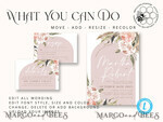 TEMPLETT wedding invitation download Rustic Ivory wedding Invitations Set and Electronic Wedding Invitation Template, Instant Download Printable Invites Home Printing, Simple Boho Wedding Invitation Card Set10