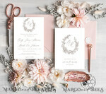 TEMPLETT wedding invitation download Fine Art Boho wedding Invitations Set Template, Instant Download Printable Invites Home Printing, Simple Minimalistic Invitation Card Set9