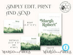 TEMPLETT wedding invitation download Forest Mountain wedding invitation template, Instant download Simple Wedding Invites, Greenery Wedding Invitation Printable Template, Forest invites9
