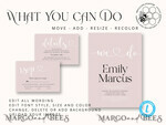 TEMPLETT wedding invitation download Simple wedding invitation template, Instant download Boho Wedding Invites, Elegant Wedding Invitation Printable Template, Modern Invites7