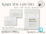 TEMPLETT wedding invitation download Simple wedding invitation template, Instant download Boho Wedding Invites, Elegant Wedding Invitation Printable Template, Modern Invites7