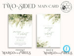 TEMPLETT wedding invitation download Floral Sage Green wedding Invitations Set Template, Instant Download Printable Invites Home Printing, BotanicalWedding Invitation Card9