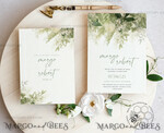 TEMPLETT wedding invitation download Floral Sage Green wedding Invitations Set Template, Instant Download Printable Invites Home Printing, BotanicalWedding Invitation Card9