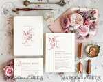 TEMPLETT wedding invitation download Modern wedding Invitations Set Template, Instant Download Printable Invites Home Printing, Simple Elegant Wedding Invitation Card Set WMin19