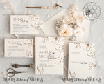 TEMPLETT wedding invitation download Fine art beige wedding invitation template, Instant download Boho Wedding Invites, Simple nude Invitation Printable Template Elegant Invites8