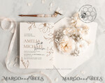 TEMPLETT wedding invitation download Fine art beige wedding invitation template, Instant download Boho Wedding Invites, Simple nude Invitation Printable Template Elegant Invites8
