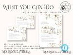 TEMPLETT wedding invitation download Fine art gold wedding invitation template, Instant download Boho Wedding Invites, Simple Gold Invitation Printable Template, Elegant Invites9