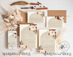 TEMPLETT wedding invitation download Boho Arch wedding Invitations Evite Set Template, Instant Download Printable Invites Home Printing, Simple Wedding Invitation Cards WBoho119