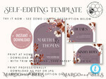 TEMPLETT wedding invitation download Rustic Arch wedding Invitations Set Template, Instant Download Printable Invites Home Printing, Simple Boho Wedding Invitation Card Set9