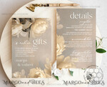 TEMPLETT  
 Hochzeits Einladung Download Romantische Vintage Rosen Malerei Öl Hochzeitskarten Set Vorlage, Sofortiger Download Druckbare Einladungen Heimdruck, Einfache Karten11