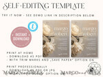 TEMPLETT  
 Hochzeits Einladung Download Romantische Vintage Rosen Malerei Öl Hochzeitskarten Set Vorlage, Sofortiger Download Druckbare Einladungen Heimdruck, Einfache Karten11