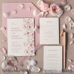 TEMPLETT wedding invitation download Elegant Blush wedding Invitation Template, Instant Download Printable Invites Home Printing, Pink Boho Wedding Invitation Card Set Template8