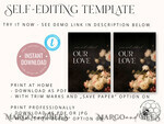 TEMPLETT  
 Hochzeits Einladung Download Schwarze Vintage Ölmalerei Blumen Hochzeitskarten Set Vorlage, Sofortiger Download Druckbare Einladungen Heimdruck, Einfache Hochzeitskarten10