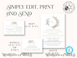 TEMPLETT  
 Hochzeits Einladung Download Moderne Hochzeits Einladungsvorlage, Sofortiger Download Druckbare Einladungen für den Heimdruck, Einfaches Boho Hochzeits Einladungskarten-Set7