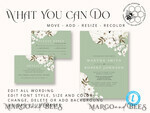 TEMPLETT wedding invitation download Sage Green wedding invitation template, Instant download Greenery Wedding Invites, Rustic Garden Wedding Invitations  Set Printable9