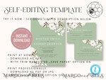 TEMPLETT wedding invitation download Sage Green wedding invitation template, Instant download Greenery Wedding Invites, Rustic Garden Wedding Invitations  Set Printable9