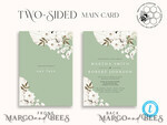 TEMPLETT wedding invitation download Sage Green wedding invitation template, Instant download Greenery Wedding Invites, Rustic Garden Wedding Invitations  Set Printable9