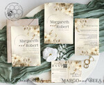 TEMPLETT  
 Hochzeits Einladung Download Boho einfache Vintage Blumen Hochzeitskarten Set Vorlage, Sofortiger Download druckbare Einladungen Heimdruck, einfache Hochzeitskarten10