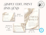 TEMPLETT wedding invitation download Fine art wedding invitation template, Instant download Boho Wedding Invites, Simple Wedding Invitation Printable Template, Elegant Invites8