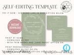 TEMPLETT wedding invitation download Sage Green wedding invitation template, Instant download Greenery Wedding Invites, Eucalyptus Garden Wedding Invitation Printable8