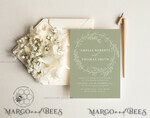 TEMPLETT wedding invitation download Sage Green wedding invitation template, Instant download Greenery Wedding Invites, Eucalyptus Garden Wedding Invitation Printable8