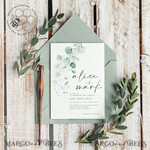 TEMPLETT wedding invitation download Sage Green wedding invitation template, Instant download Greenery Wedding Invites, Eucalyptus Garden Wedding Invitations Set Printable7
