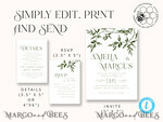 TEMPLETT  
 Hochzeits Einladung Download Minimalistische Olivenhochzeits-Einladungsvorlage Sofort-Download, Druckbare Einladungen für eine Hochzeit in der Toskana zum Heimdruck, Hochzeitsinvitation-Set Italien9