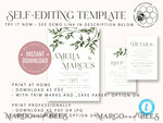TEMPLETT  
 Hochzeits Einladung Download Minimalistische Olivenhochzeits-Einladungsvorlage Sofort-Download, Druckbare Einladungen für eine Hochzeit in der Toskana zum Heimdruck, Hochzeitsinvitation-Set Italien9
