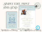 TEMPLETT wedding invitation download passport wedding invitation template, Instant download destination Wedding Invites, travel Printable Template Invitations, boarding pass8