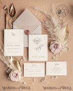 TEMPLETT wedding invitation download Fine art wedding invitation template, Instant download Boho Wedding Invites, Simple Wedding Invitation Printable Template Rustic Invitations9