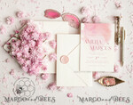 TEMPLETT wedding invitation download Elegant Blush wedding Invitation Template, Instant Download Printable Invites Home Printing, Pink Ombre Wedding Invitation Card Set Template10