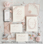 TEMPLETT wedding invitation download Fine Art Blush wedding Invitations Evite Set Template, Instant Download Printable Invites Home Printing, Boho Chick Invitation Set WBoho1610