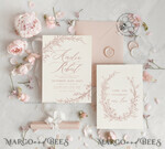 TEMPLETT wedding invitation download Fine Art Blush wedding Invitations Evite Set Template, Instant Download Printable Invites Home Printing, Boho Chick Invitation Set WBoho1610
