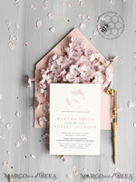 TEMPLETT wedding invitation download Elegant Blush wedding Invitation Template, Instant Download Printable Invites Home Printing, Pink Boho Wedding Invitation Card Set Template10