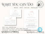 TEMPLETT wedding invitation download Elegant Blush wedding Invitation Template, Instant Download Printable Invites Home Printing, Pink Boho Wedding Invitation Card Set Template10