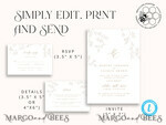 TEMPLETT wedding invitation download Modern wedding invitation template, Instant download Boho Wedding Invites, Simple Wedding Invitation Printable Template, Elegant Invites8