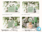 TEMPLETT wedding set Sage Green Boho Wedding Stationery Bundle, Greenery Wedding Template Kit, Wedding Invitation Set, Invitation Template Download Set, WSpr19