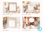 TEMPLETT wedding set Boho Pampas Grass Wedding Set Bundle Templates Elegant Invitation Personalised Template Kit Wedding Invitation Set Invitation Download10