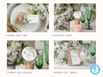TEMPLETT wedding set Sage Green Boho Wedding Stationery Bundle, Greenery Wedding Template Kit, Wedding Invitation Set, Invitation Template Download Set, WSpr110